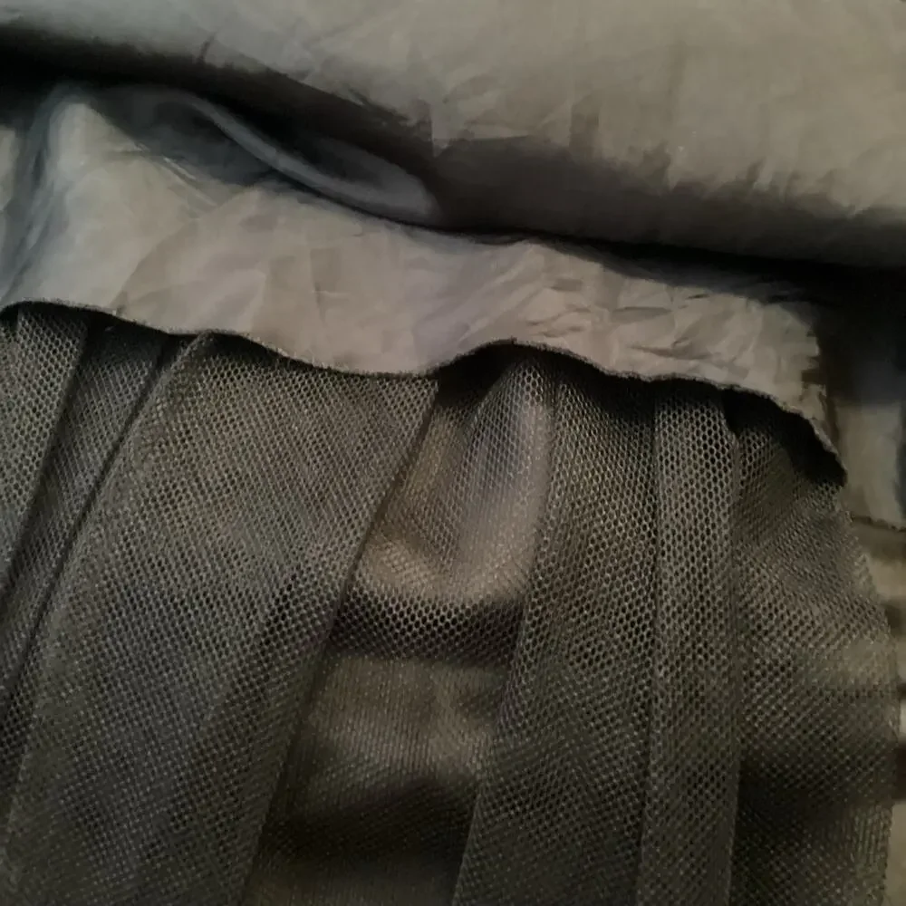 Sacai Satin Panel Back Fine Gauge Knit 100% Wool Cardigan Black S FLAW